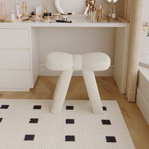 Silla de Maquillaje <span class=keywords><strong>Zul</strong></span> ZR-41 Estilo Crema, Moderna y Lujosa, de Papel, Taburete de Manicura, Silla de Vestidor Simple y Accesible para el Hogar, Sala de Estar - Product Image 3
