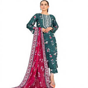 Ensemble Salwar Kameez 3 pièces Shanaya pour femme, non cousu, imprimé numérique, en tissu lawn, prêt pour l'été, décontracté, traditionnel, coupe régulière, longueur standard - Product Image 1