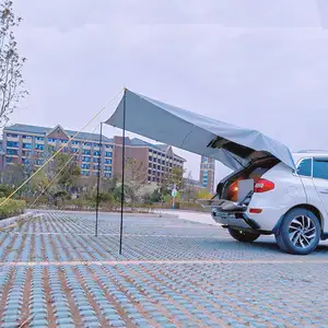 屋外ツアー用ポータブル自動運転車リアテントUV耐性オックスフォードファブリックキャンプサンシェードカーリアテント