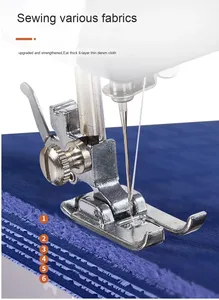 Machine à coudre domestique multifonctionnelle portable à point noué, surjeteuse à lit plat, réglable, mécanique, en ABS, avec moteur – Nouveauté très demandée - Product Image 4