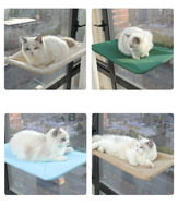 Hamac pliable en bois pour chat, à fixer au fenêtre, gain de place, lavable, pour le repos des chats et des chiens