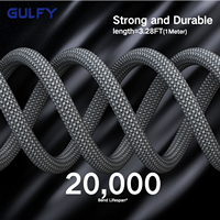 Câble USB-C vers USB-C GULFY 60W PD à charge rapide, 1M, tressé en nylon, pour iPhone 17/16/15 et téléphones Android, synchronisation de données 480 Mbps