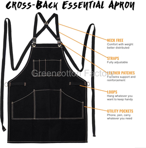<span class=keywords><strong>Delantal</strong></span> de <span class=keywords><strong>Vaquero</strong></span> con Logotipo <span class=keywords><strong>Personalizado</strong></span>, Ropa de Trabajo para Restaurante, <span class=keywords><strong>Delantal</strong></span> Antimanchas sin Mangas, <span class=keywords><strong>Delantal</strong></span> Multifuncional con Bolsillos Grandes - Product Image 3