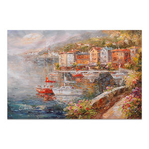 Couteau de Palette peint lourd de fabrication chinoise, impressionnant 3D Art méditerranéen peintures de <span class=keywords><strong>paysage</strong></span> colorées - Product Image 3