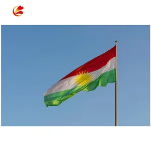 Di alta qualità a buon mercato 3x5ft personalizzabile formato kurdistan bandiera nazionale bandiere