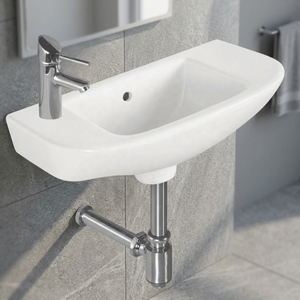 Lavabo de cerámica redondo, lavabo de piedra de una pieza de diseño europeo, lavabo de pedestal de Soporte simple para baños de hotel en casa - Product Image 2