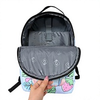 Sac à dos mignon en forme d'éléphant de dessin animé pour enfants, bleu clair, imprimé fruits tropicaux, sac à dos d'école avec fermeture éclair, grande capacité, compartiment pour ordinateur portable