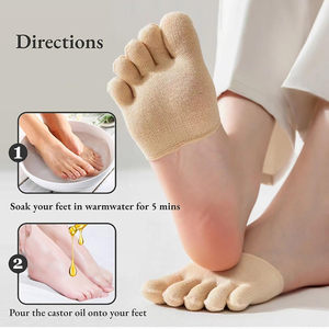 Enveloppement réutilisable à l'huile de ricin pour les pieds et les orteils, pour femmes, avec couvre-orteils discrets et chaussettes - Product Image 4