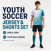 Ensemble maillot et short de football personnalisé pour jeunes, texture diagonale, impression par sublimation, uniforme sportif pour matchs et entraînements des équipes juniors
