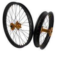 Roue tout-terrain Surron Ultra Bee, roue avant 21 pouces, roue arrière 18 pouces, capuchons de rayons dorés, moyeu doré sans pneu pour course d'enduro
