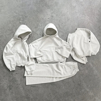 Ensemble Homme Survêtement Deux Pièces Molleton Lourd Pantalon Large et Sweat à Capuche Zip-up Oversize Personnalisé Fabricant