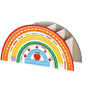 Portapenne in Legno a Forma di Arcobaleno |   Organizzatore per Oggetti Artistici da Scrivania |   Regalo di apprezzamento per insegnanti e decorazione da scrivania per forniture scolastiche - Product Image 1