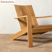 Chaise longue moderne en teck massif - Résistante aux UV et durable, mobilier d'extérieur pour villa et cour