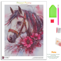 Kits de peinture diamant 5D Chenistory Cheval pour adultes, cadeau DIY, art diamanté complet rond avec motif animal