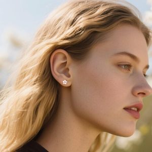 SLUYNZ Pendientes de Tungsteno con Forma de Flor Pequeña para Mujer, Niña, Flor de Cerezo - Product Image 2