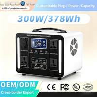Station d'alimentation portable LECOOVO H300S 300W 378Wh, taille compacte avec prises AC pour une utilisation sans coupure à la maison et en voyage.