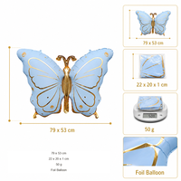 Ballon papillon en feuille mate, 79 x 53 cm