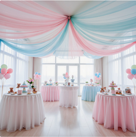 Installation artistique éolienne : Rideau transparent arc-en-ciel en tissu, décoration suspendue pour événements extérieurs, toile de fond pour mariages et fêtes, décoration de plafond nuage