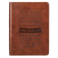 Journal chrétien classique B6, format pratique, carnet d'inspiration avec verset biblique de Josué 1:9