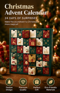 Calendrier de l'Avent de Noël en carton réutilisable avec 24 tiroirs surprise, estampage à chaud doré et motifs personnalisés - Product Image 5
