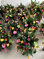 BF-FB01 Centre de table en fleurs artificielles en soie 50cm 60cm 70cm, boule de fleurs blanche et verte pour décoration de mariage