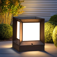 Lampe de poteau LED en acrylique de style américain moderne, IP54, base E27, lampe de pilier extérieure, corps en aluminium, éclairage de jardin