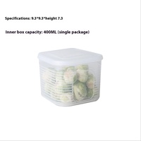 Boîte de conservation en plastique A2958 pour oignon vert, gingembre, ail, fruits et légumes, organisateur de réfrigérateur avec couvercle pour usage alimentaire