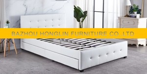 Современная мягкая деревянная кровать королевского размера на заказ - Product Image 2