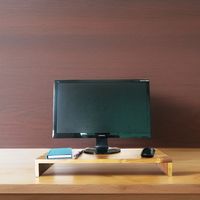 Support d'écran d'ordinateur moderne en bois de teck, pliable, à un seul niveau, de type sur pied, respectueux de l'environnement, avec garantie de qualité, pour usage au bureau