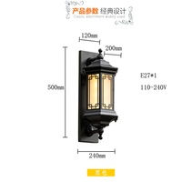 Lanterne noire suspendue à Six côtés en aluminium, éclairage d'extérieur, applique moderne, avec verre biseauté, lumière, noir