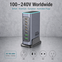 Chargeur GaN 660W pour MacBook Pro, station de charge USB-C 8 ports de bureau, chargeur rapide PD 3.0 100W avec IC intelligent, vente en gros UL