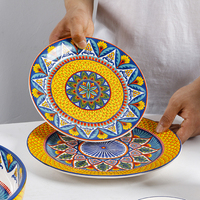 Assiettes et plateaux ronds en céramique de style américain pour la maison, les restaurants et les fêtes, écologiques, biodégradables et durables