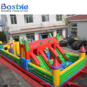 Outdoor Big inflatable bouncer inflatable fun city giant inflatable castle slide inflatat able bouncy castle with slide for kids