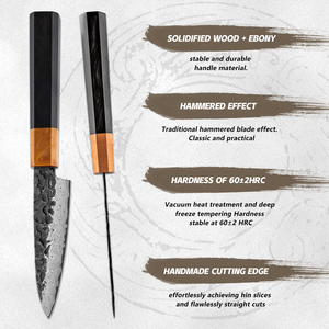 Grandsharp cao cấp Nhà Bếp 3.5 inch gọt dao Nhật Bản 67 lớp Damascus thép gọt dao gỗ Mun & Rắn gỗ xử lý - Product Image 4