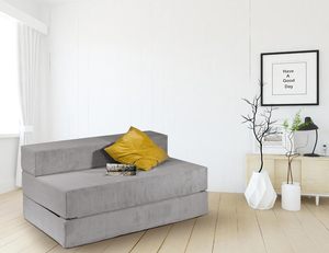 Folding Bean Bag Sofa Bed Floor <strong>Mattress</strong> with Grey Corduroy Fabric Cover Removable and Washable Cover Sleeping Surface - Product Image 1