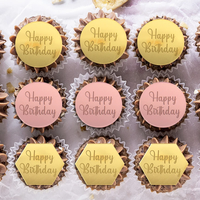 10 pièces or Rose fête d'anniversaire gâteau décoration acrylique rond décoration de gâteau joyeux anniversaire cadeau décor Cupcake Dessert accessoires