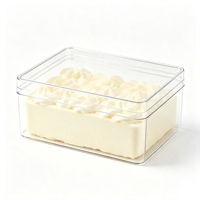 Boîte à pâtisserie rectangulaire empilable en PS transparent de qualité alimentaire, épaisseur 1 mm, pour pâtisseries et vente au détail, directement de l'usine