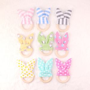 Vente en gros, aide les dents des enfants à grandir en bonne santé, oreilles <span class=keywords><strong>de</strong></span> <span class=keywords><strong>lapin</strong></span>, <span class=keywords><strong>anneau</strong></span> en bois - Product Image 2