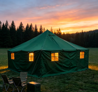 Tente en toile camouflage pour secours en cas de catastrophe, tente en toile respirante et imperméable de qualité supérieure pour le glamping en plein air