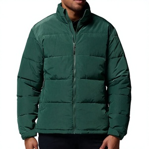 Premium Soft Dark Green Quilted Puffer <b>Jacket</b> <b>for</b> Men <b>Women</b> <b>Lightweight</b> Warm Stand Collar Winter Outdoor Casual Fashion - Product Image 1