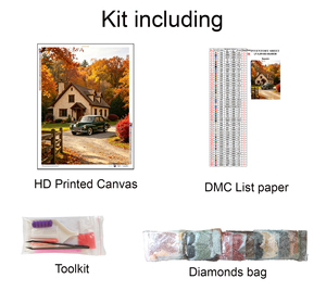 Kit <span class=keywords><strong>de</strong></span> <span class=keywords><strong>Pintura</strong></span> <span class=keywords><strong>de</strong></span> Diamantes 5D DIY LS 60x80CM, Paisaje Vintage Campestre Impreso, Lienzo <span class=keywords><strong>de</strong></span> Terciopelo Premium Ecológico, Taladro Completo para Aficionados - Product Image 2