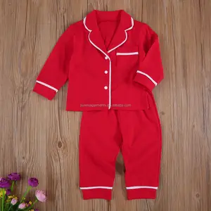 Toddler Giáng Sinh Bé Mùa Thu Quần Áo Dài Quần Áo Ngủ Cotton Nhà Chàng Trai Cô Gái Bông Bộ Đồ Ngủ