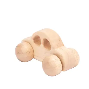 गर्म बेच पहियों के साथ बीच लकड़ी के शैक्षिक खिलौने पशु के आकार का लकड़ी कार पहियों पर