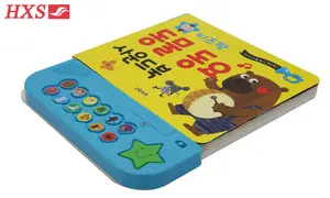 Personalização de fábrica Livro de Módulo de Chip de Som Interativo Educacional Infantil Livro de Chip de Música com Botão de Impressão Capa Dura