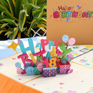 Biglietto d'<span class=keywords><strong>Auguri</strong></span> 3D Pop-up Inciso al Laser, Colorato, per Natale, Capodanno e <span class=keywords><strong>Compleanno</strong></span>, Personalizzabile con Logo e Colori, Best Seller - Product Image 3