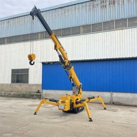 Nouvelles mini-grues araignées avec bras hydrauliques articulés et nacelles suspendues, capacité de 1,2T, grues sur chenilles