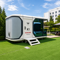 Capsule d'hébergement de luxe extensible et intelligente pour hôtel mobile, idéale pour les sites de villégiature en plein air, le camping et la vie en maison de vacances