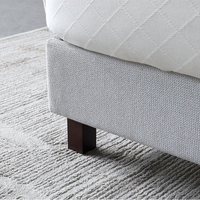 OEM ODM kasur Lits rembourrés modernes en tissu imperméable avec cadre de lit au design de luxe et tête de lit à boutons double éclairage complet