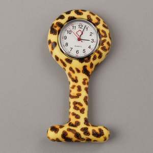 Montre d'infirmière en silicone à motifs tendances Broche d'infirmière Tunique Fob Montre de poche Quartz Cadran inoxydable - Product Image 5