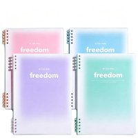 Carnet à anneaux rechargeable à feuilles mobiles, couleurs dégradées, pages détachables, journal pour étudiants, fournitures de bureau et scolaires